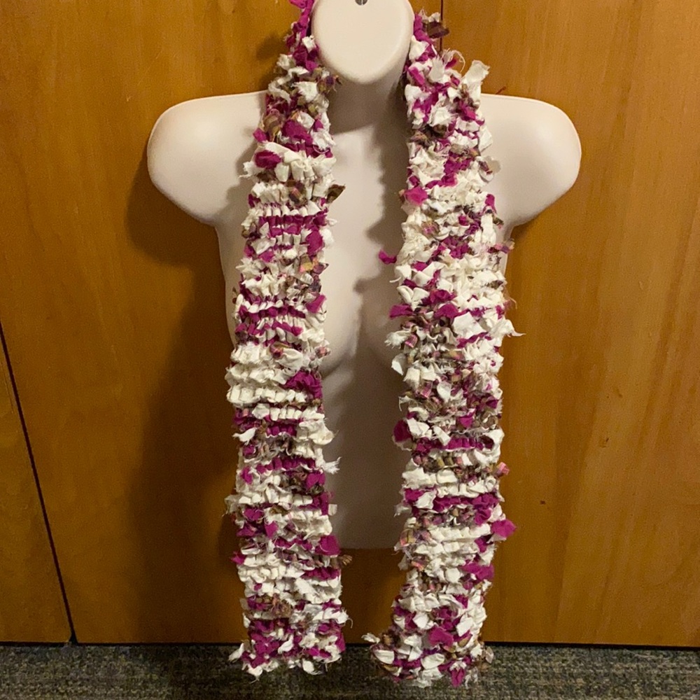 Hand knit 100% silk scarf